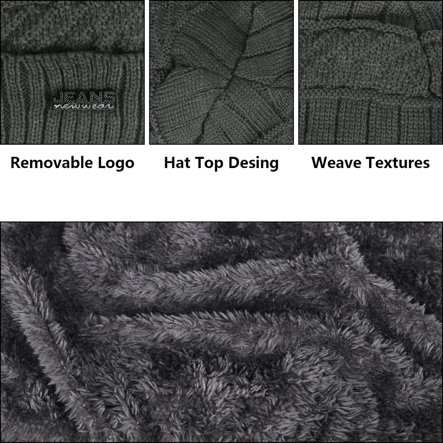 5 Pcs Winter Beanie Hat Scarf Touchscreen Gloves Set with Wool Socks for Men Women 