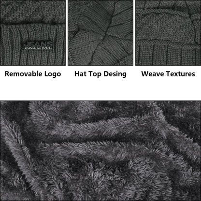 5 Pcs Winter Beanie Hat Scarf Touchscreen Gloves Set with Wool Socks for Men Women 