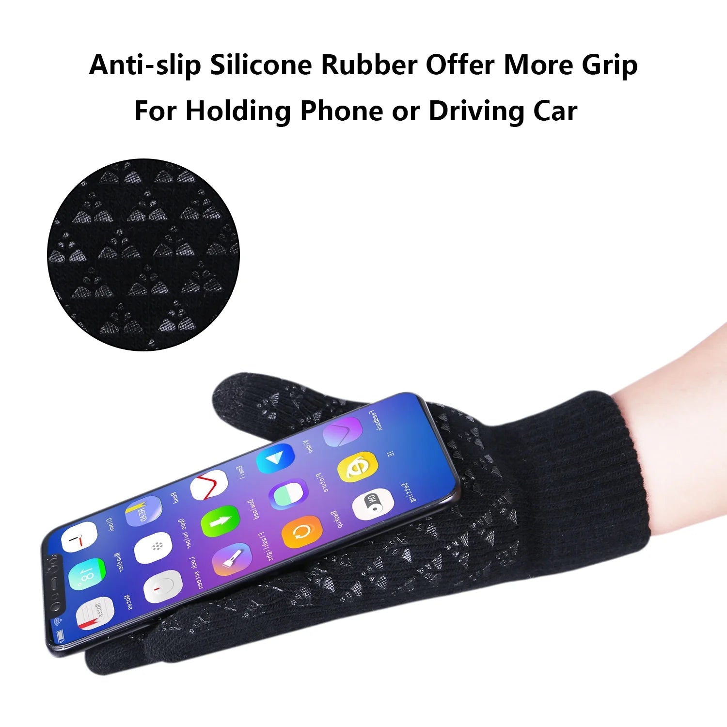 5 Pcs Winter Beanie Hat Scarf Touchscreen Gloves Set with Wool Socks for Men Women 