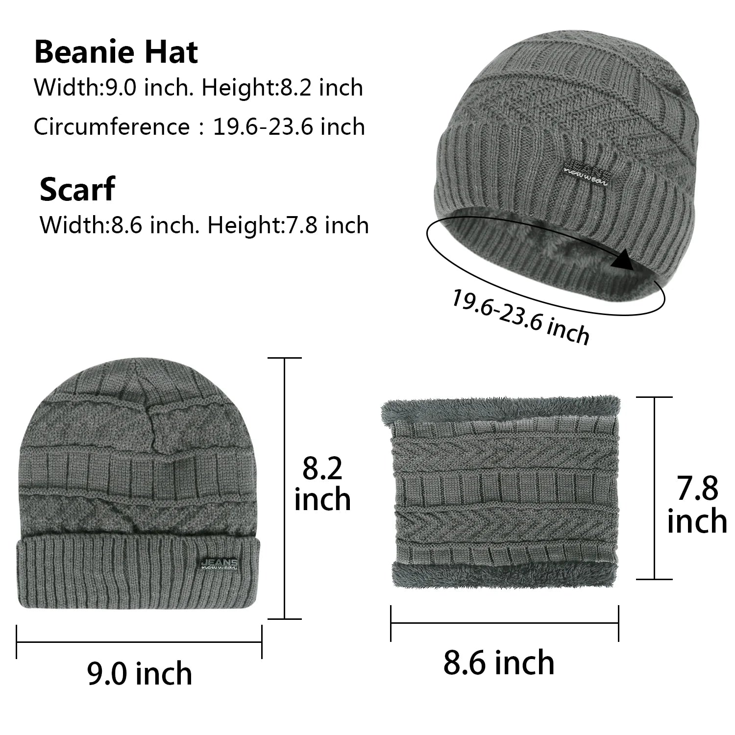 5 Pcs Winter Beanie Hat Scarf Touchscreen Gloves Set with Wool Socks for Men Women 