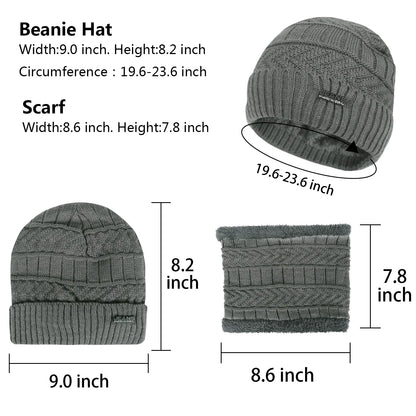 5 Pcs Winter Beanie Hat Scarf Touchscreen Gloves Set with Wool Socks for Men Women 