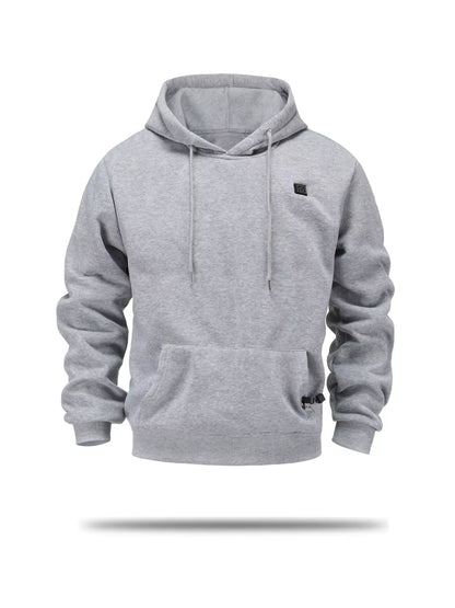 Men'S USB Heated Fleece Hoodie, Warm Outdoor Casual Sweatshirt with Electric Heating Function